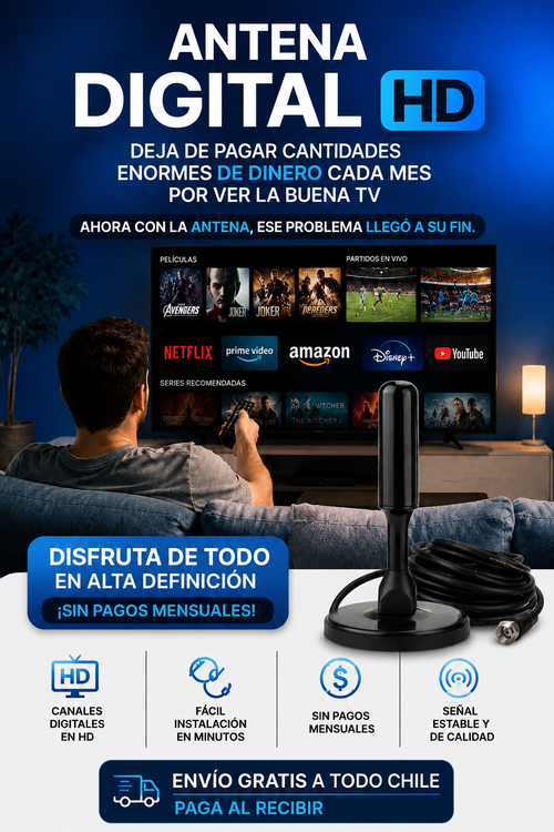 Disfruta de canales Full HD sin pagar mensualidades!